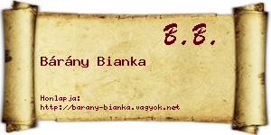 Bárány Bianka névjegykártya